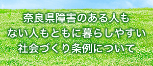 奈良県障害のある人もない人もともに暮らしやすい社会づくり条例について